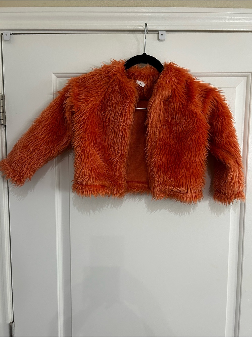 Kids Orange Faux Fur Jacket